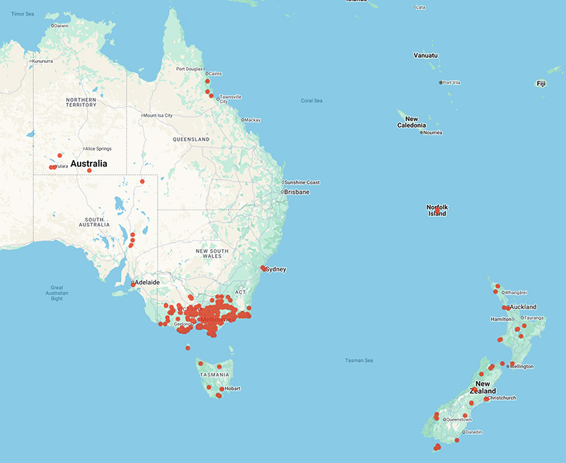collecting locality map for 'Duncan, B.D.'