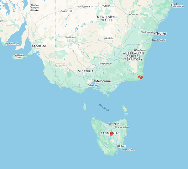 collecting locality map for 'Miller, V.C.'