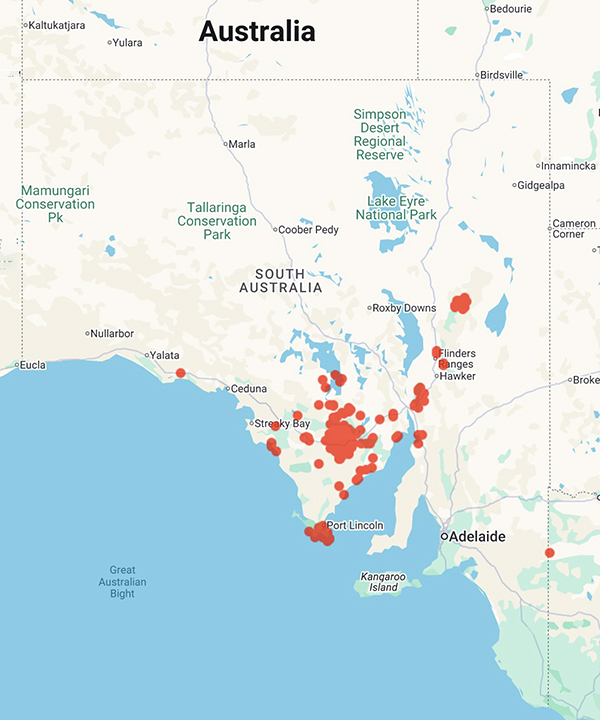 collecting locality map for 'Rohrlach, K.D.'
